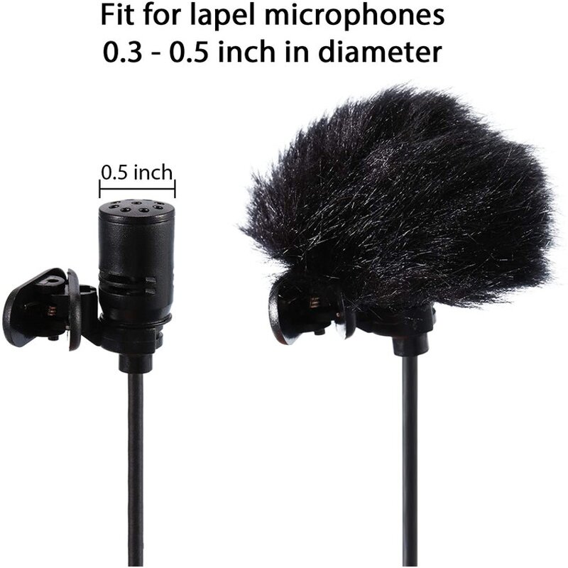 Lavalier Microphone Cover - 5mm Furry Outdoor Artificial Fur Windscreen