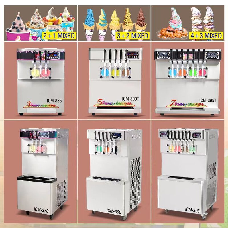 Soft Ice Cream Machine Manufacturer - Commercial 3 Flavors Automatic Gelato Maker