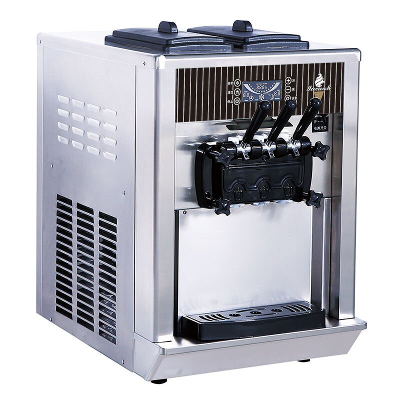 Soft Ice Cream Machine Manufacturer - Stainless Steel Commercial 3 Flavor Table Top