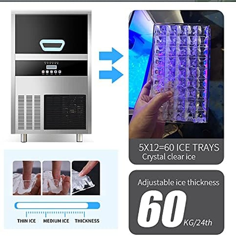 Ice Cube Maker Manufacturer - Commercial Stainless Steel Automatic 40KG