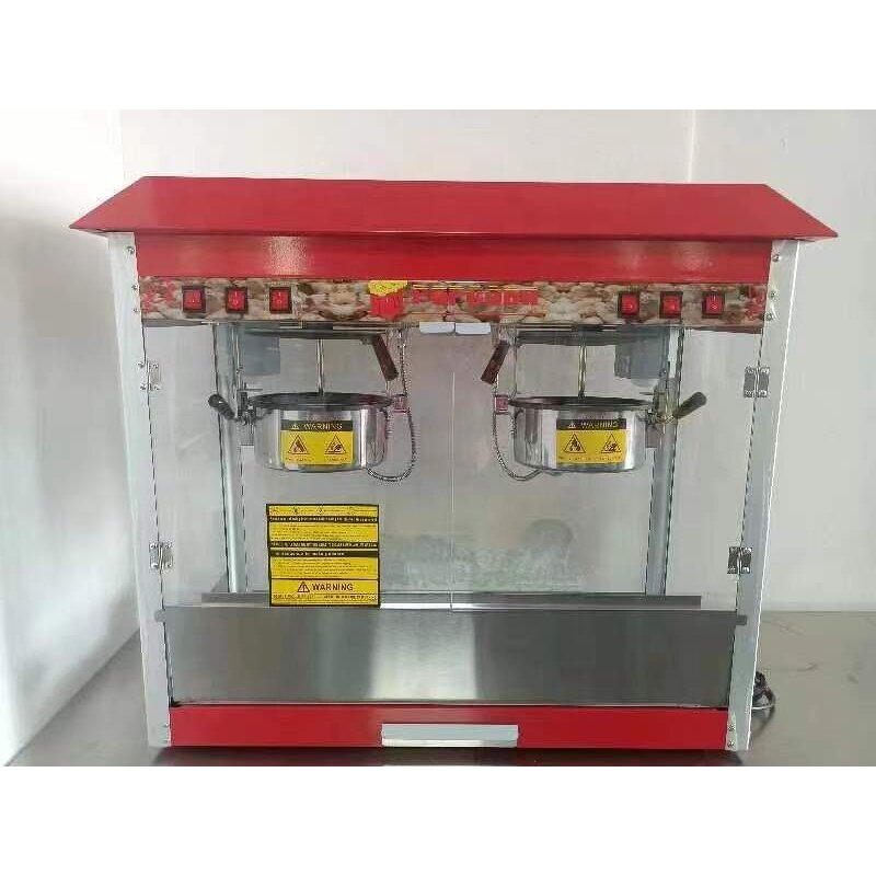 Popcorn Machine Manufacturer - 220V Electric Double Pot Commercial Automatic Snack
