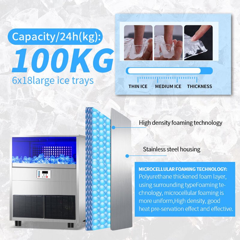 Ice Cube Maker Manufacturer - Commercial Wholesale 60 KG/Day Stainless Steel