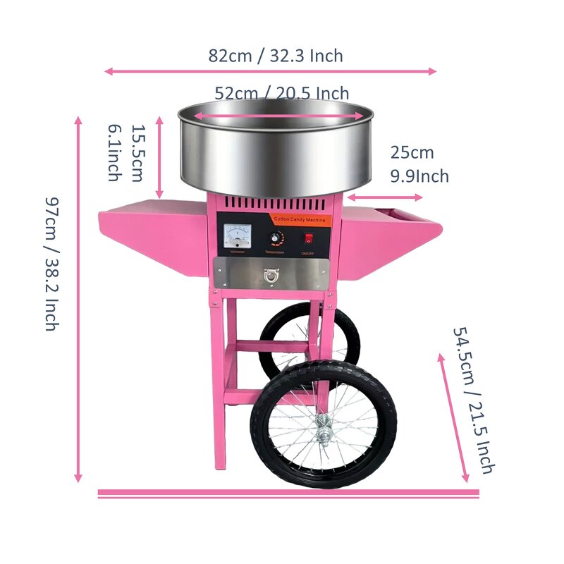 Cotton Candy Machine Manufacturer - Electric Trolley Commercial with Cart