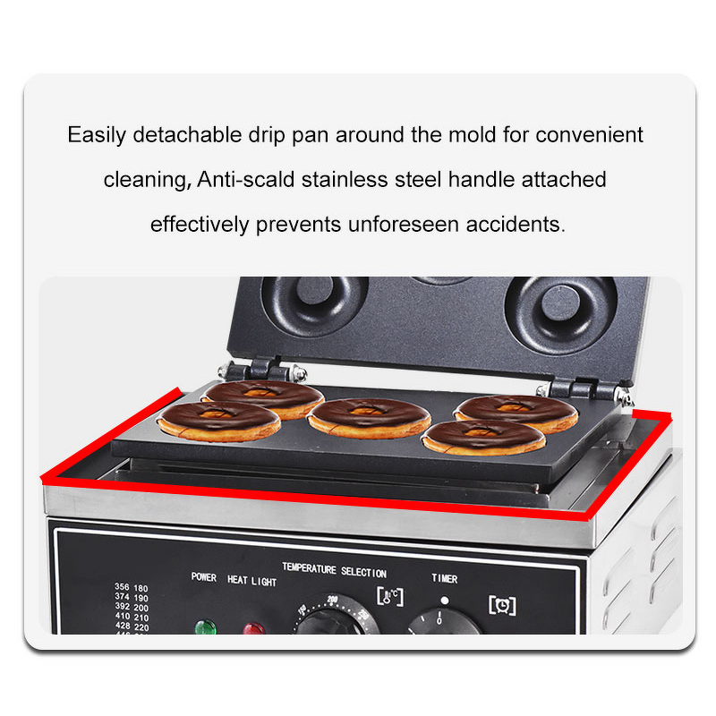 Donut Maker Manufacturer - Electric 1550W Commercial 6 Holes Double-Sided Heating