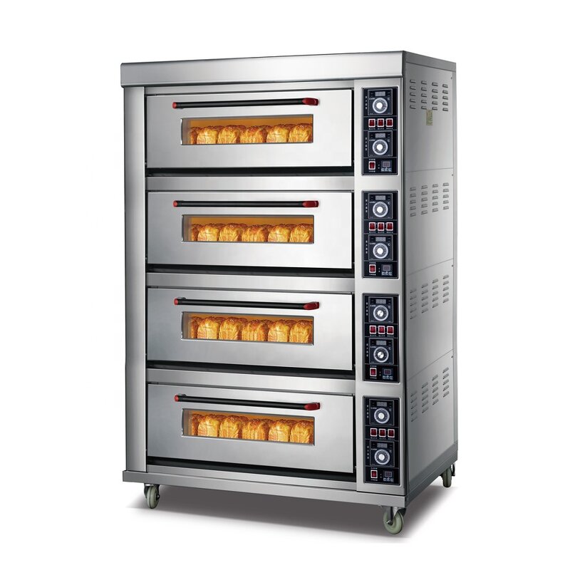 Bread Deck Oven Manufacturer - 4 Deck 8 Trays Stainless Steel Electric Industrial