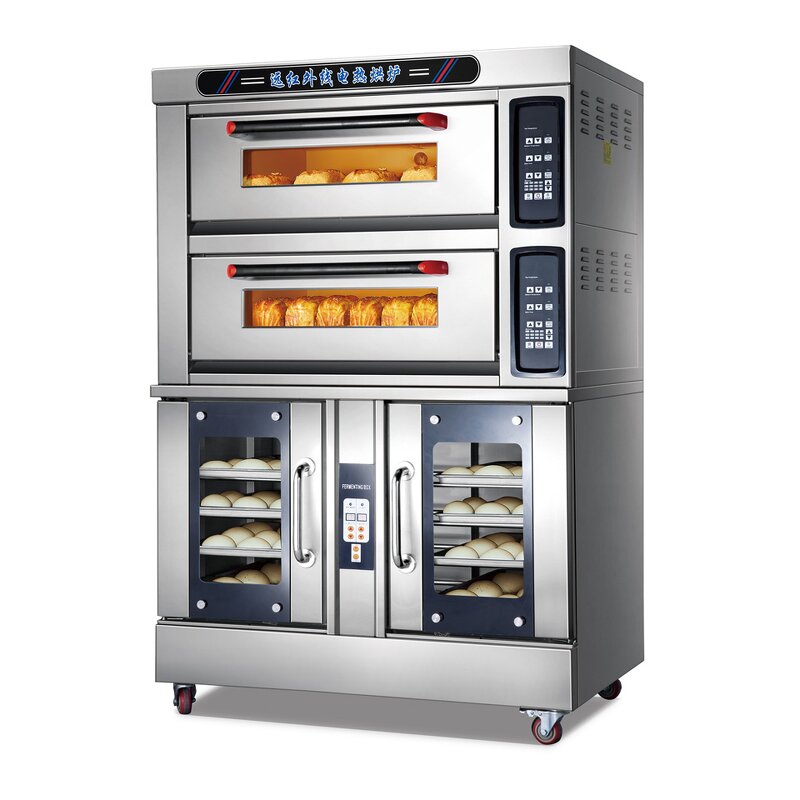 Pizza Oven Manufacturer - Commercial LPG Gas with Fermentation Tank 4 Baking Sheets