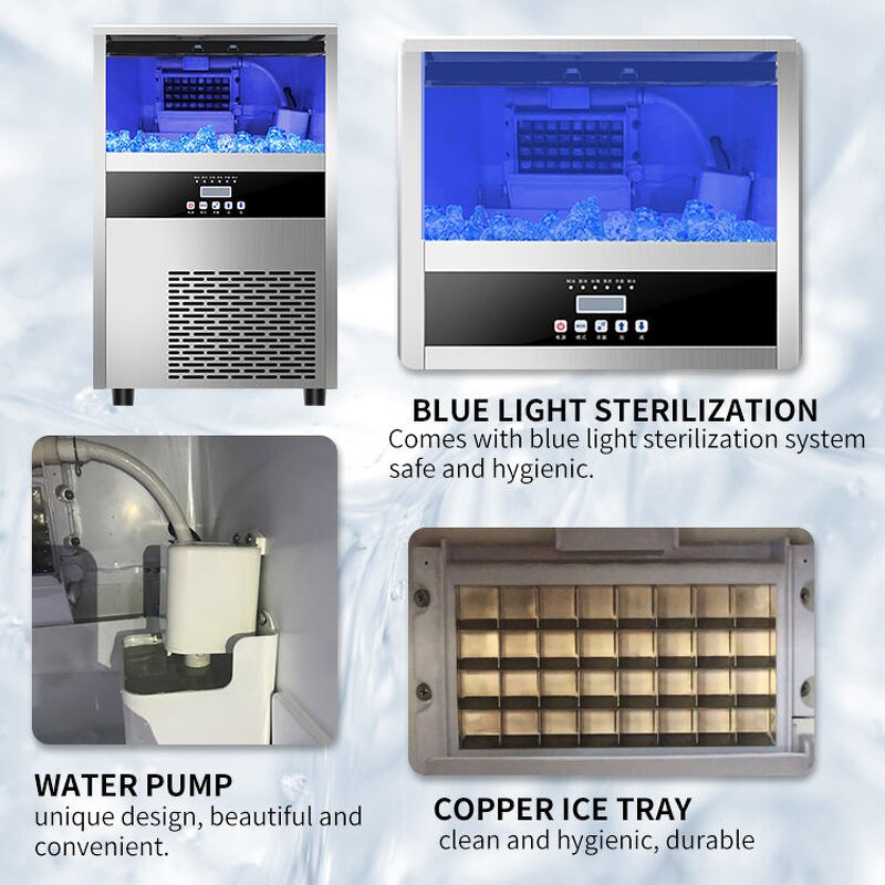 Ice Maker Machine Manufacturer - Commercial Cube 80kg/24H with LED Screen
