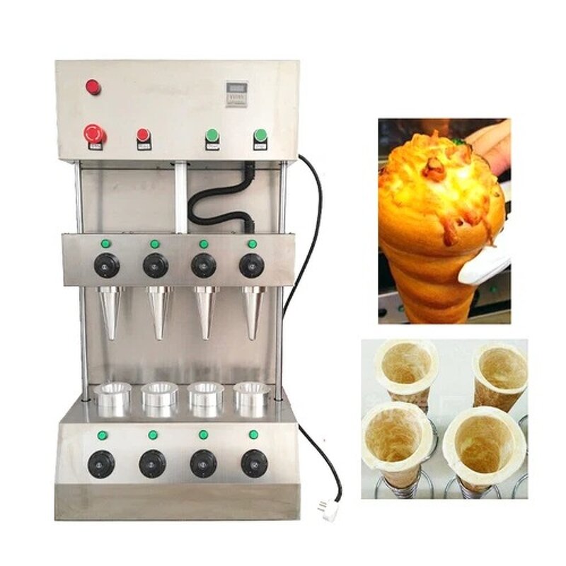Pizza Cone Maker Manufacturer - Four Heads Electric Ice Cream Cone Forming
