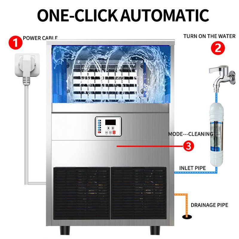 Ice Cube Maker Manufacturer - Commercial Wholesale 60 KG/Day Stainless Steel