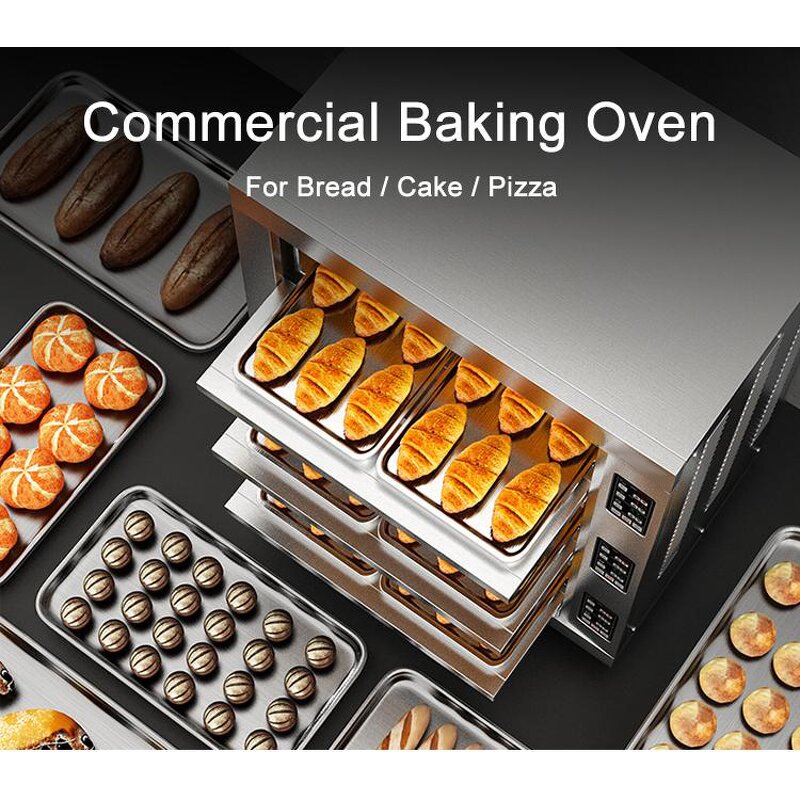 Bread Deck Oven Manufacturer - 4 Deck 8 Trays Stainless Steel Electric Micro Computer