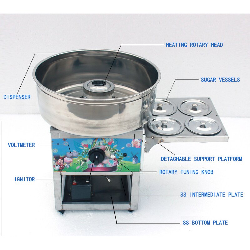 Cotton Candy Machine Manufacturer - Automatic Gas Commercial for Snack