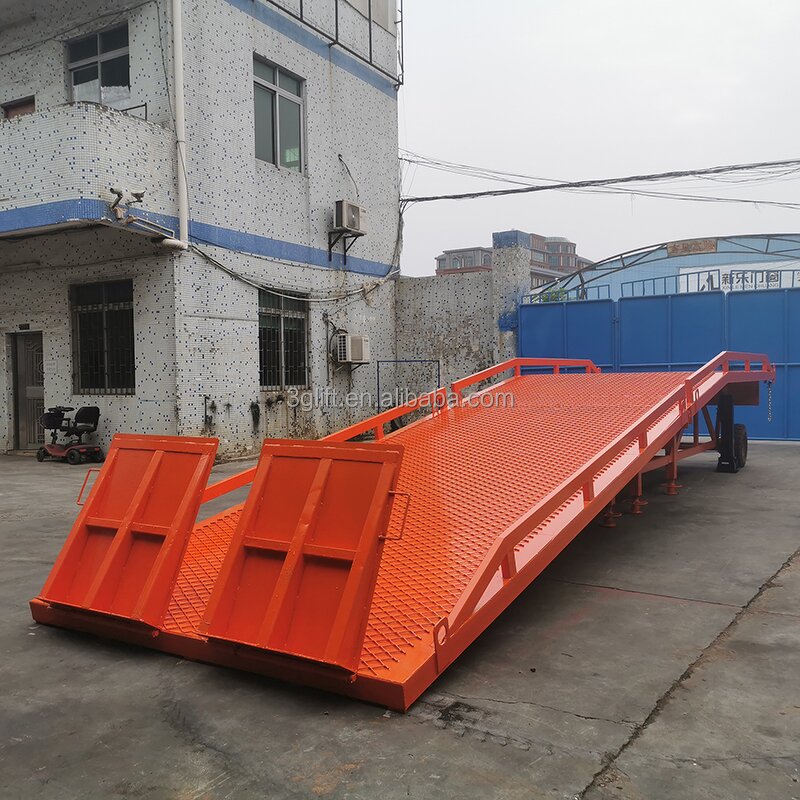Mobile Yard Ramp - Loading 10t Container Forklift Hydraulic Hand Control