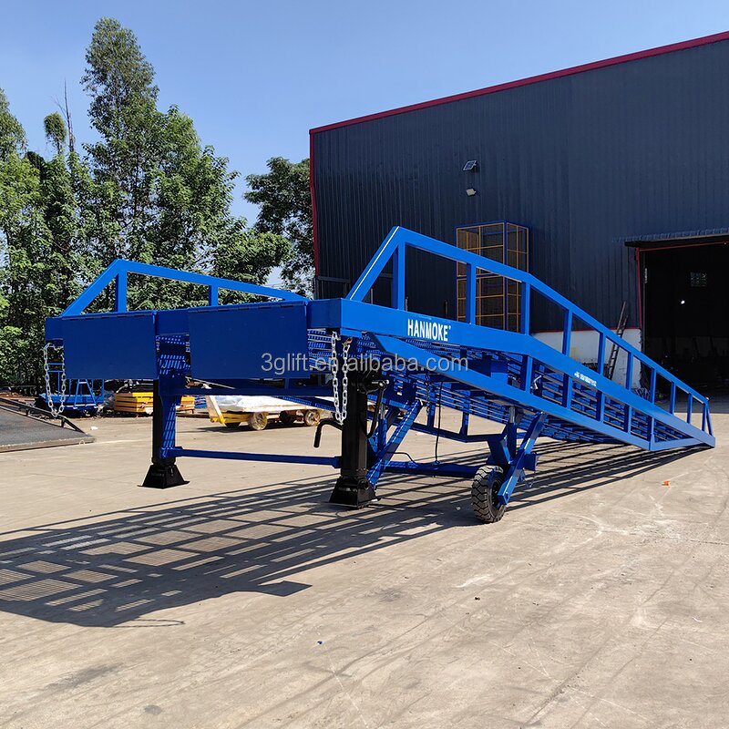 Mobile Container Loading Ramp - 10t Hydraulic Hand Control for Port Use