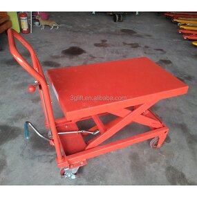 Manual Hydraulic Scissor Lift Table - with Roller Top