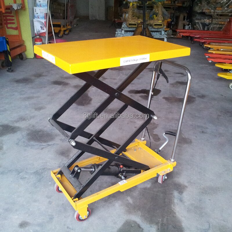Manual Scissor Lift Table - Trolley-type 500kg for Warehouse Cargo Loading