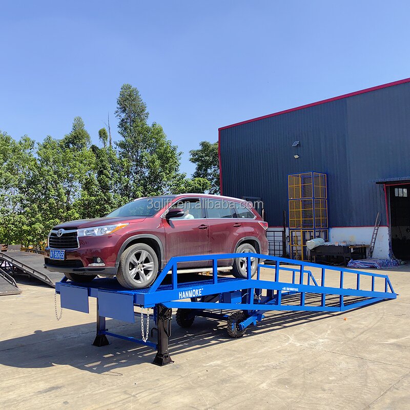 Mobile Container Loading Ramp - 10t Hydraulic Hand Control for Port Use