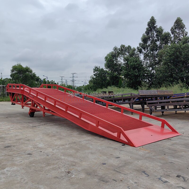 Mobile Container Loading Ramp - 10t Hydraulic Hand Control for Port Use