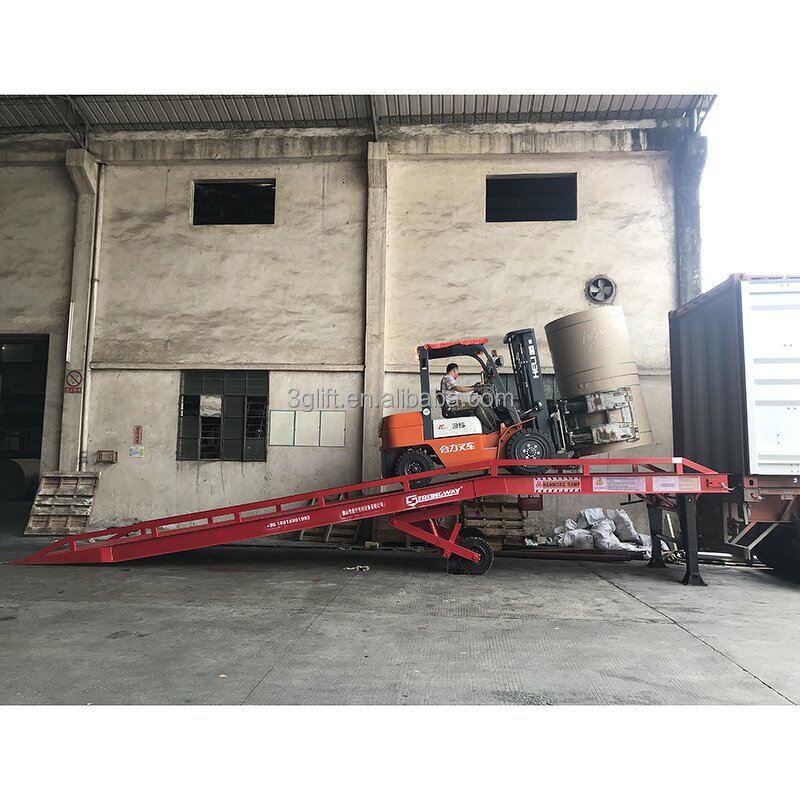 Movable Warehouse Loading Ramp - Heavy Duty Portable Hydraulic 10ton for Trailers