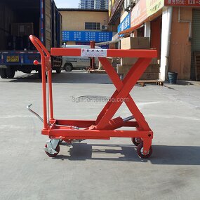 Manual Scissor Lift Table - Trolley-type 500kg for Warehouse Cargo Loading