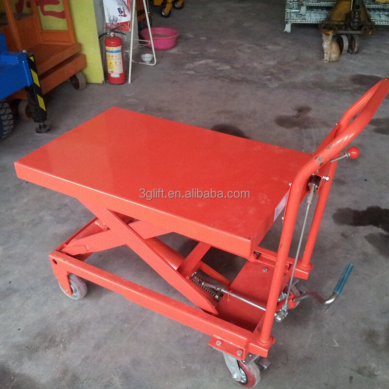 Manual Scissor Lift Table - Trolley-type 500kg for Warehouse Cargo Loading