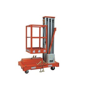 Hydraulic Aluminum Man Lift Table - 10 m Single Mast Vertical with Outrigger