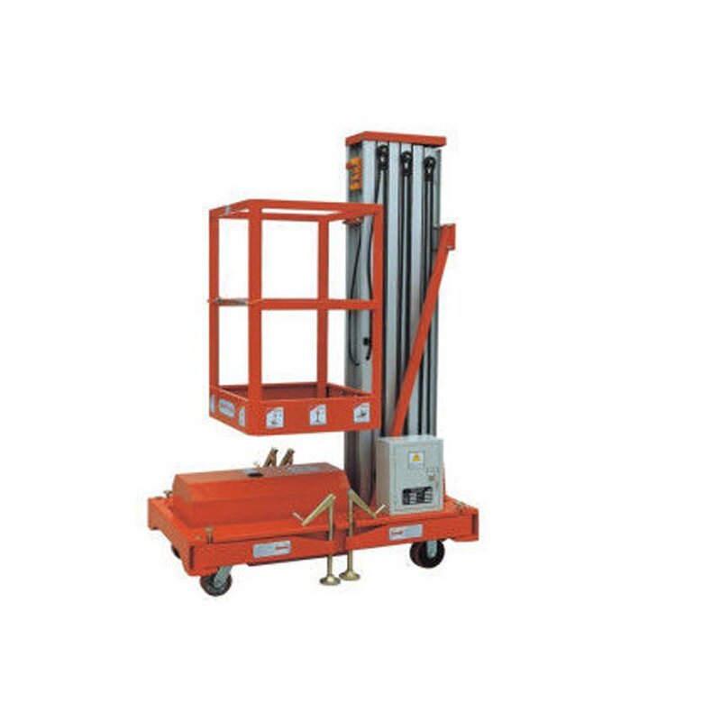 Hydraulic Aluminum Man Lift Table - 10 m Single Mast Vertical with Outrigger