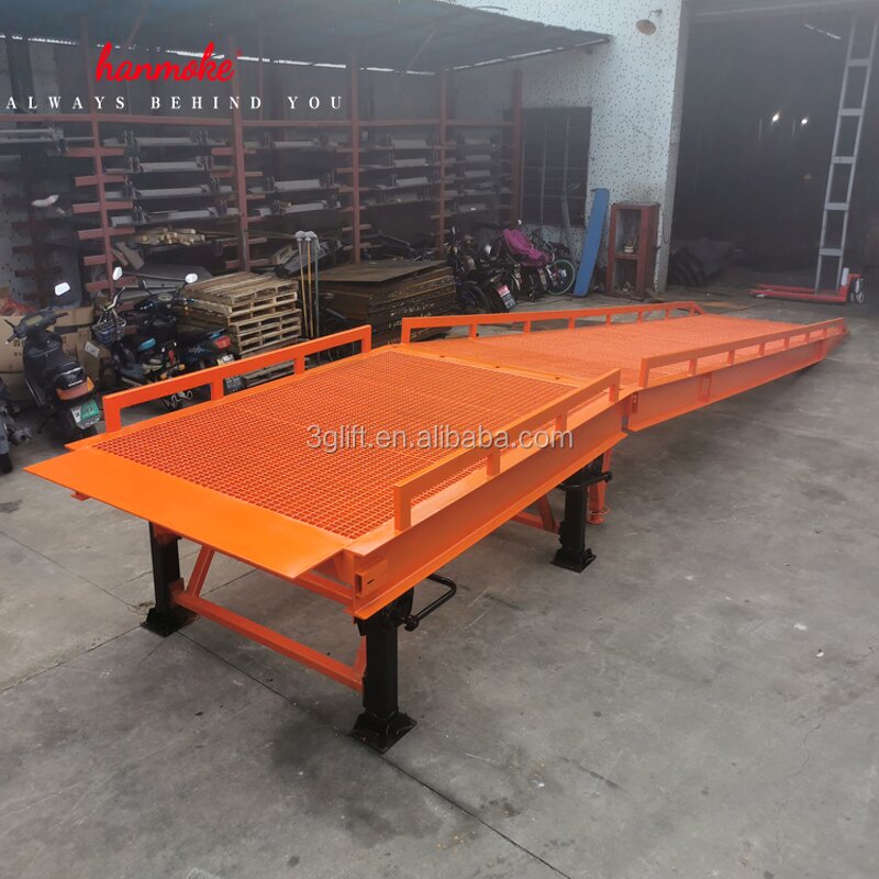 Container Loading Dock Ramps - 6-15T Steel Grating Surface Heavy Duty