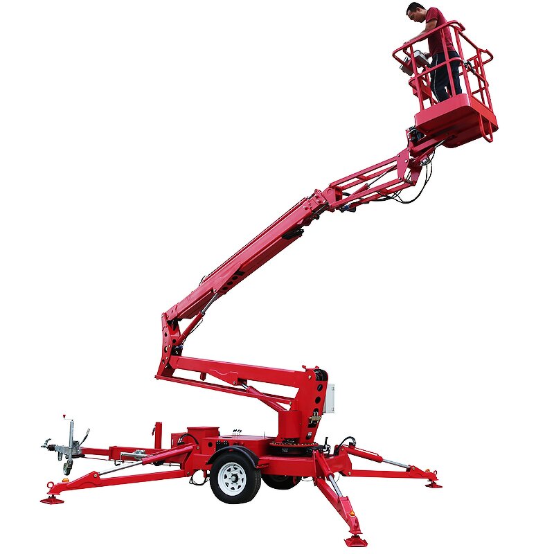Towable Boom Lifter Manufacturer - Remote Control 10m Telescopic Arm 360 Rotation 200kg Cherry Picker