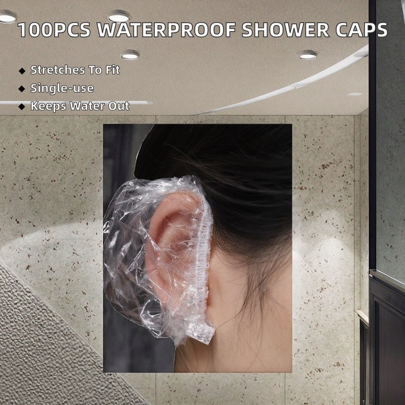 Plastic Shower Cover Manufacturer - Packaged 100pcs PE Elastic Waterproof Transparent Custom Logo Low-Pressure Disposable for Hotels