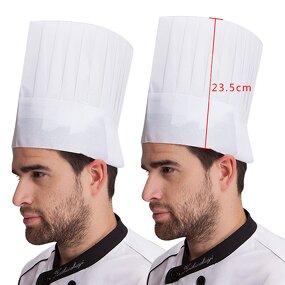Disposable Restaurant Chef Hat Manufacturer - Free Sample Reusable Washable Soda Paper Cap Kitchen Cooking Forage Apron Kit for Men