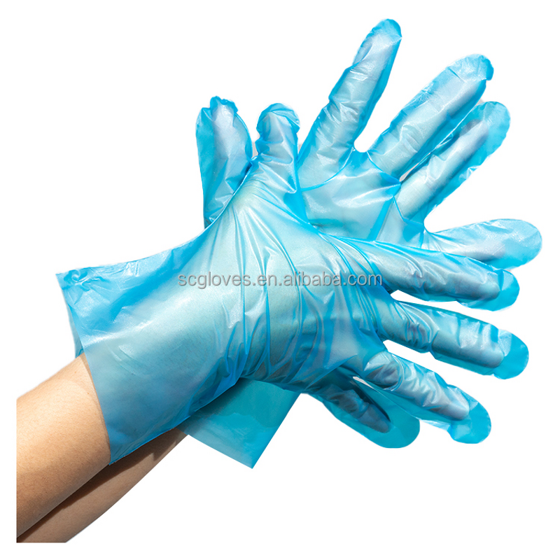 TPE Plastic Gloves Manufacturer - Transparent Blue Pet 100 Piece Box Anti-impact Anti-Static Anti-Slip Home Clean PE