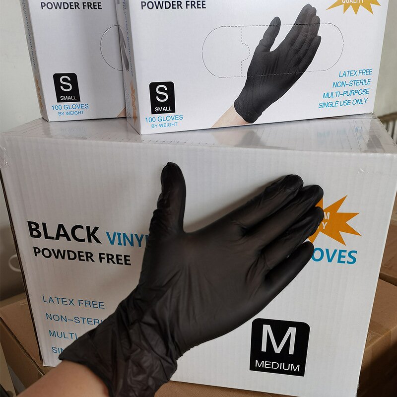 Nitrile Gloves Manufacturer - Wholesale Black Powder-Free 4 Mil Thick CE Certified Anti-Slip for Household Use