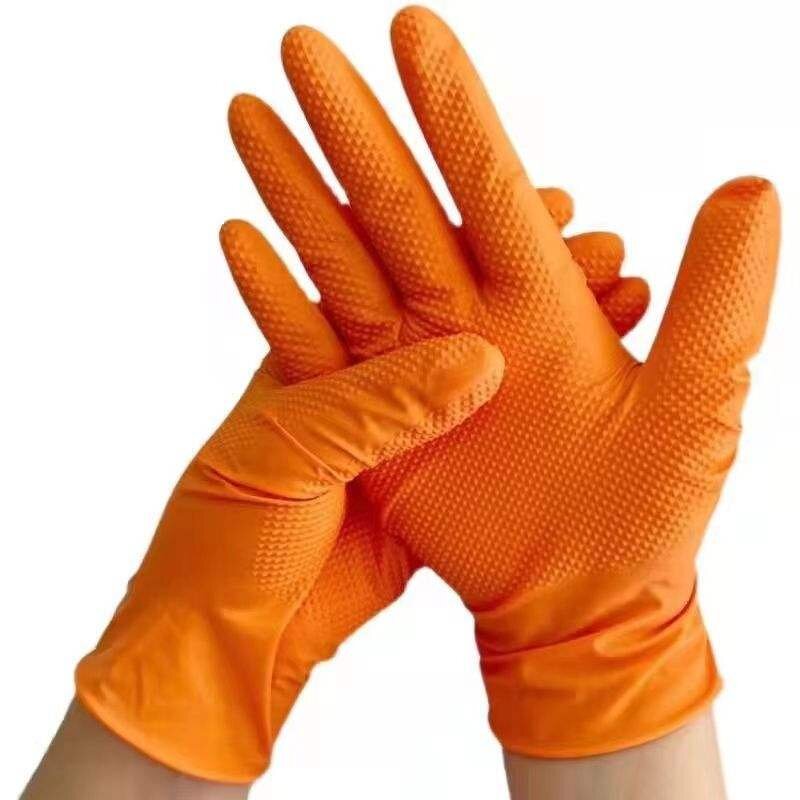 Nitrile Gloves Manufacturer - 8min 10mil Heavy Duty Diamond Grip Anti-Cut Anti-Slip for Car Repair