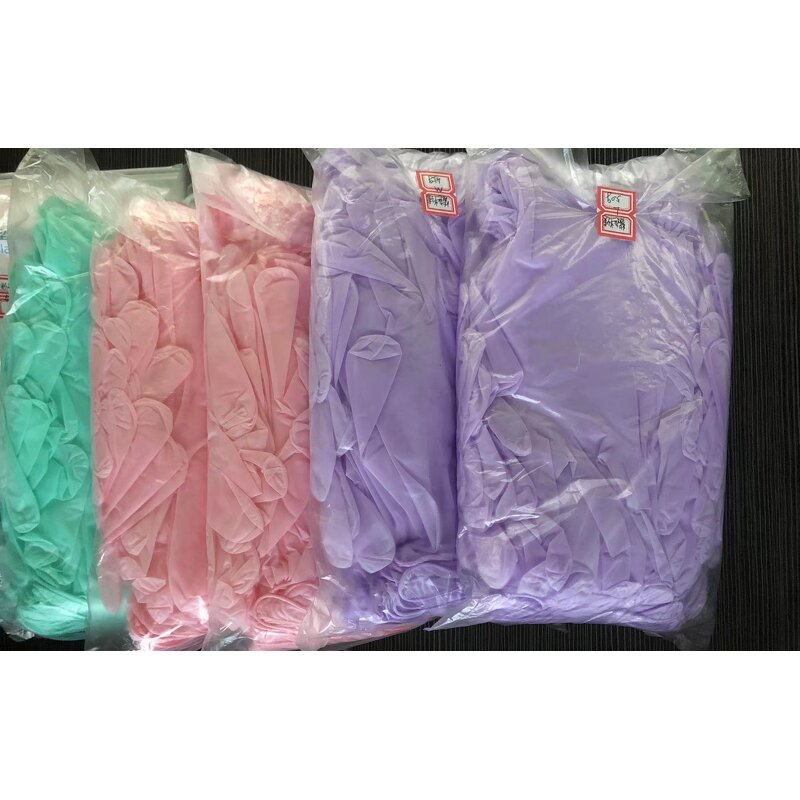Nitrile Gloves Manufacturer - Wholesale 9 Inches Tattoo Shop Beauty Pink Glove Powder Free Green Blend