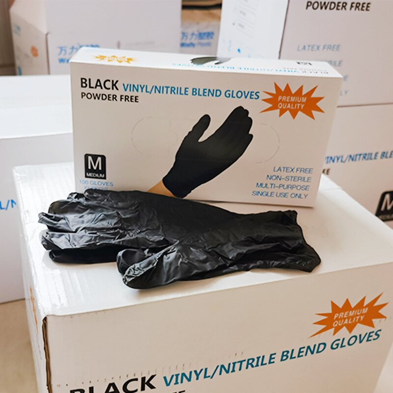 Nitrile Gloves Manufacturer - Wholesale Black Powder-Free 4 Mil Thick CE Certified Anti-Slip for Household Use