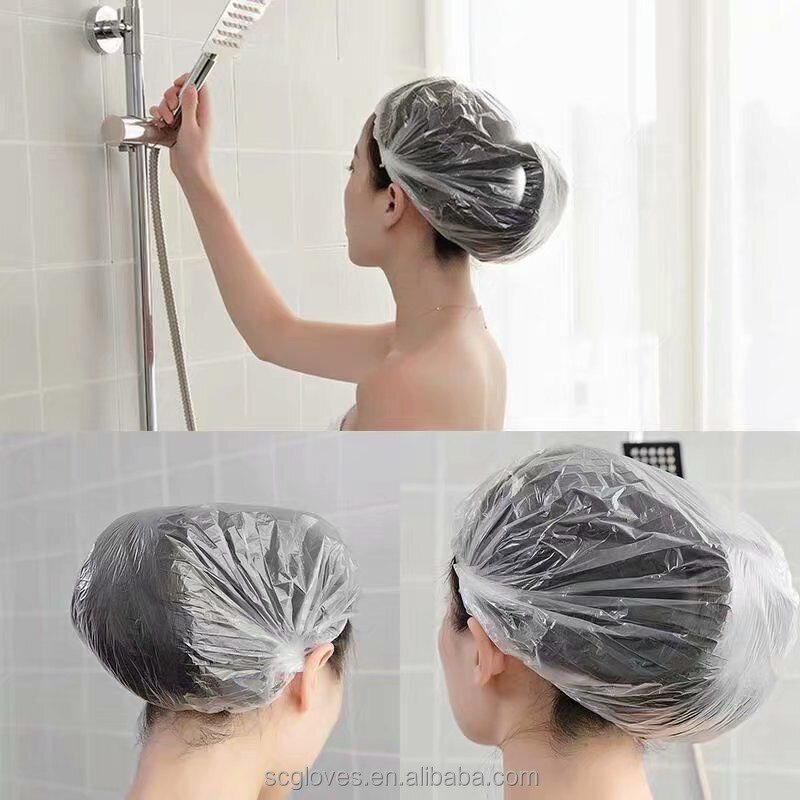 Shower Caps Manufacturer - Eco-Friendly Waterproof Disposable with Custom Logo Fresh-Keeping Plastic Cover for Hair Protection