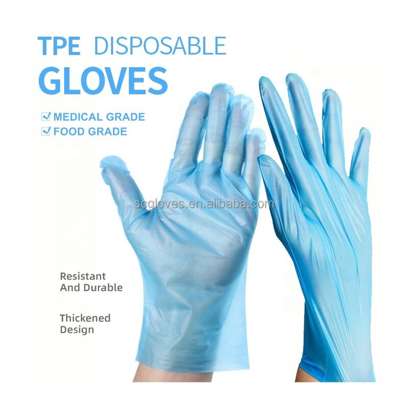TPE Plastic Gloves Manufacturer - Transparent Blue 3x Black Nitrile Food Work Environment-friendly with Anti-Cut & Anti-Slip