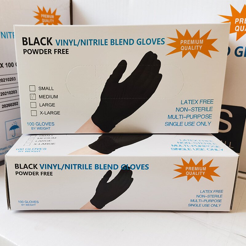 Nitrile Gloves Manufacturer - Wholesale Black Powder-Free 4 Mil Thick CE Certified Anti-Slip for Household Use