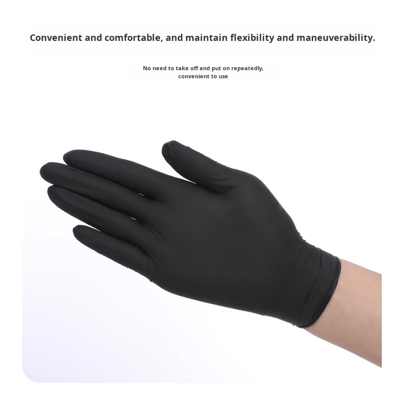 Nitrile Gloves Manufacturer - Disposable Black Composite Durable Anti-Slip Food-Grade for Beauty Catering Household