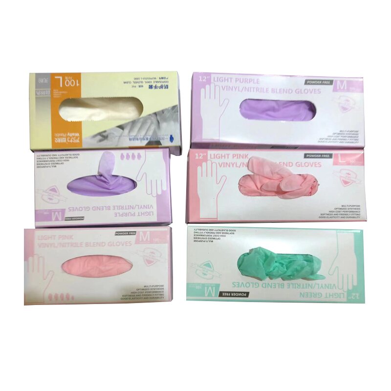 Nitrile Gloves Manufacturer - Wholesale 9 Inches Pink and Black Medium Thickness Powder-Free for Barber Tattoo Shop