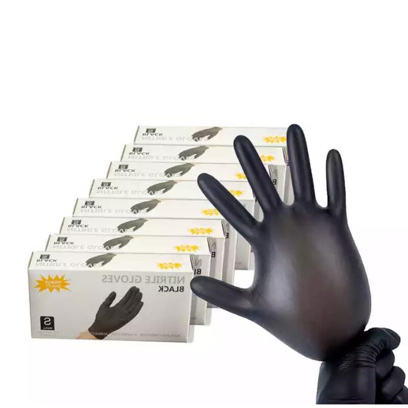 Nitrile Gloves Manufacturer - 4 Mil Black for Beauty Salon Barber Tattoo Shop Custom Latex Free Silicone/Powder-Free