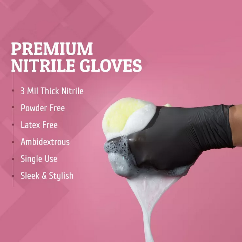 Nitrile Gloves Manufacturer - Factory Stock Free Sample Purple Blue Black Pink White Powder Free Fingertips Textured Mix