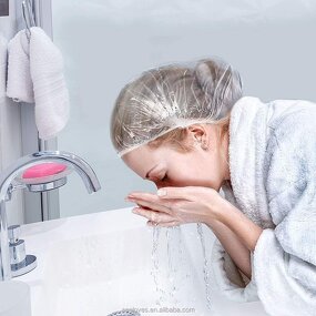 Shower Caps Manufacturer - Eco-Friendly Waterproof Disposable with Custom Logo Fresh-Keeping Plastic Cover for Hair Protection