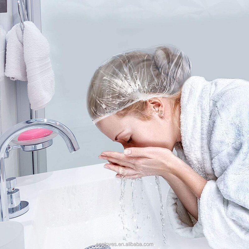 Shower Caps Manufacturer - Eco-Friendly Waterproof Disposable with Custom Logo Fresh-Keeping Plastic Cover for Hair Protection