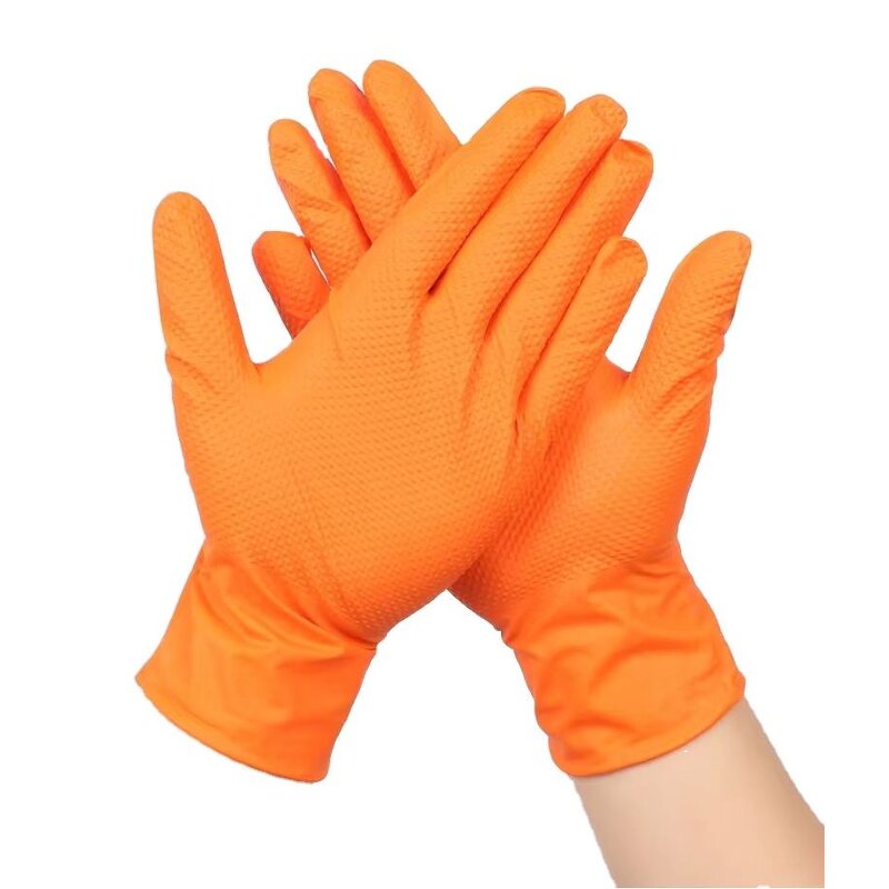 Nitrile Gloves Manufacturer - 8min 10mil Heavy Duty Diamond Grip Anti-Cut Anti-Slip for Car Repair