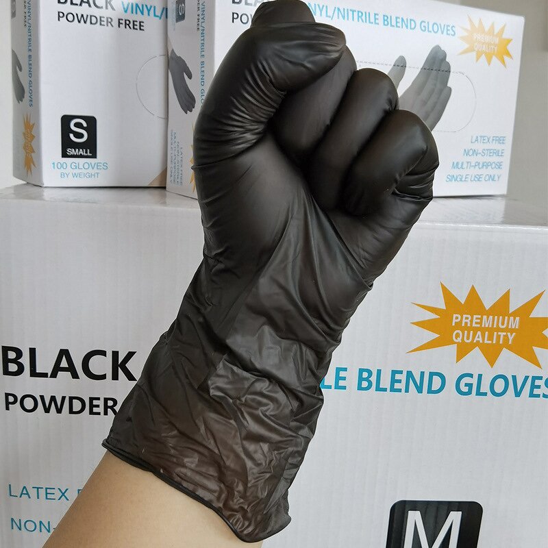 Nitrile Gloves Manufacturer - Wholesale Black Powder-Free 4 Mil Thick CE Certified Anti-Slip for Household Use