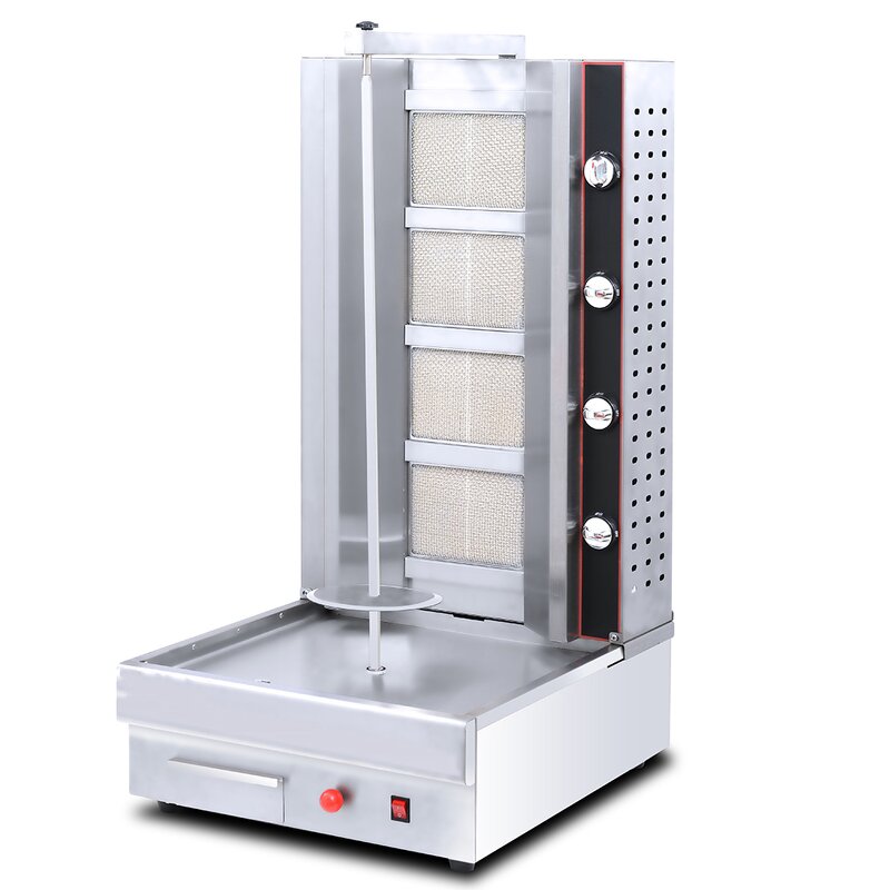 Doner Kebab Grill Machine - 4 Burners Stainless Steel Shawarma