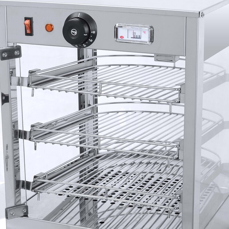 Food Warmer Showcase - Hot Food Bread Chicken Pizza Display Cabinet