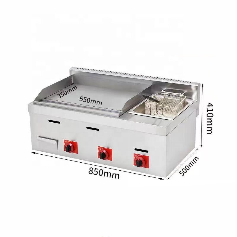 Griddle Fryer Combo - Heavy Duty for Restaurant Food Truck High Efficiency Gas Saving