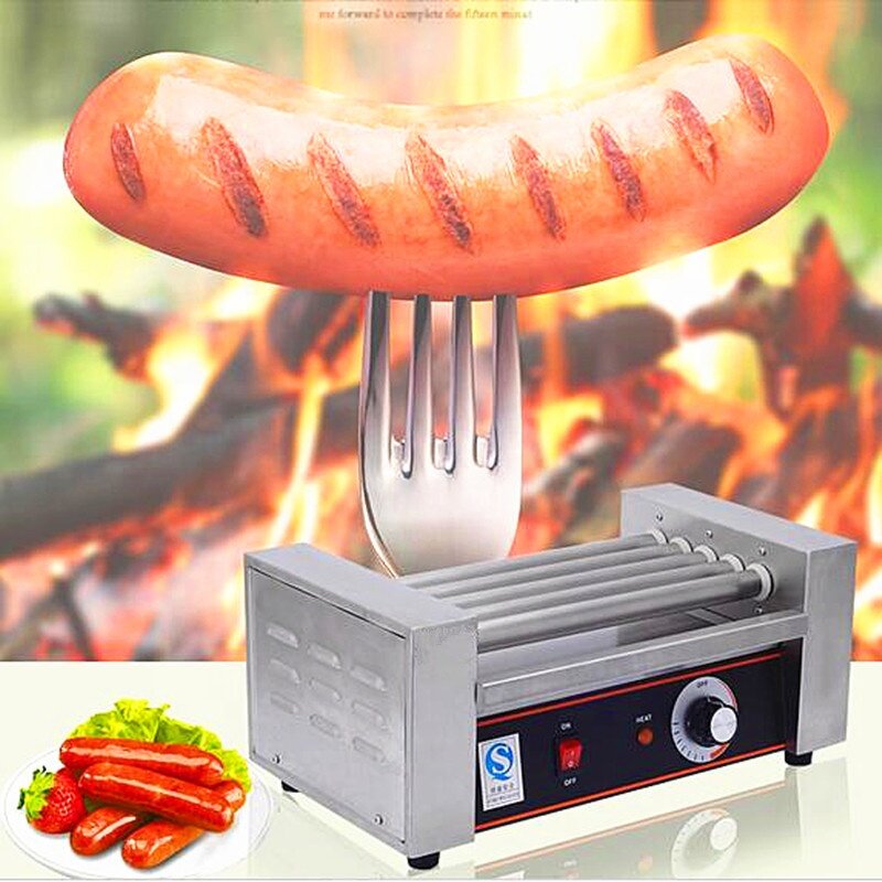 Hot Dog Grill Machinery - Snack Equipment 7 Rollers Sausage Toaster